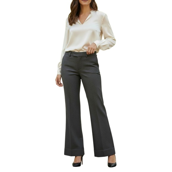 Banana Republic Pants - Banana Republic Sloan Textured Wide Leg Trousers 30x33 Charcoal Brown Offce Tall
